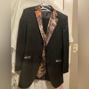 Men's Black and Brown Blazer